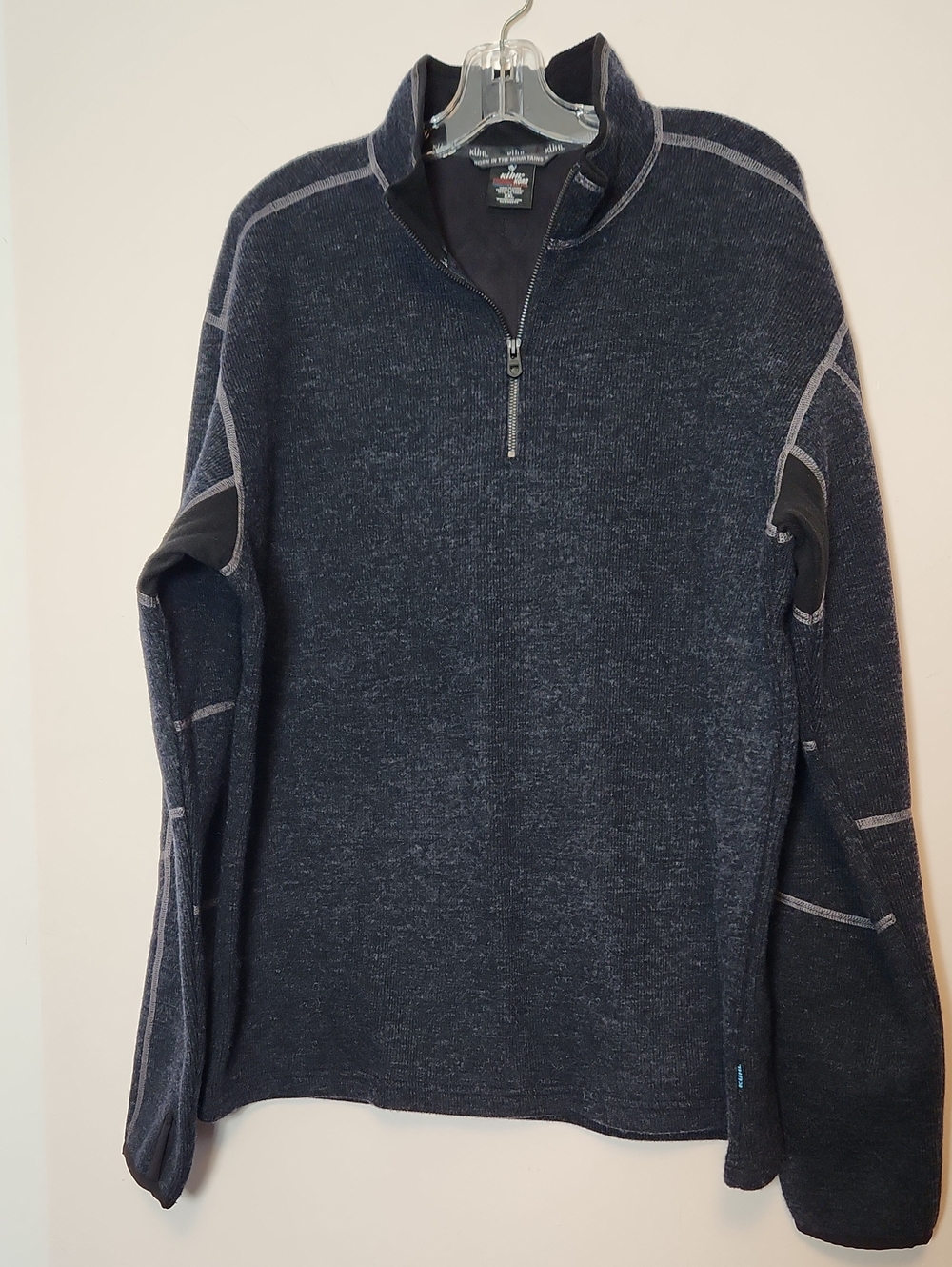 KUHL THOR Men's Quarter-Zip Sweater Pullover - Charcoal gray XXL